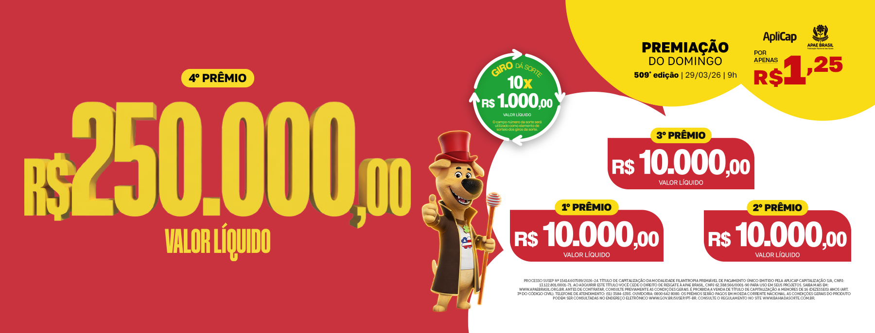 Prêmio do bahia da sorte para domingo que vem